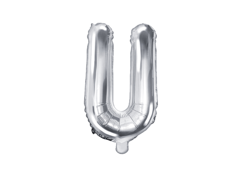 Levně PartyDeco Fóliový balónek Mini - Písmeno U stříbrný 35cm