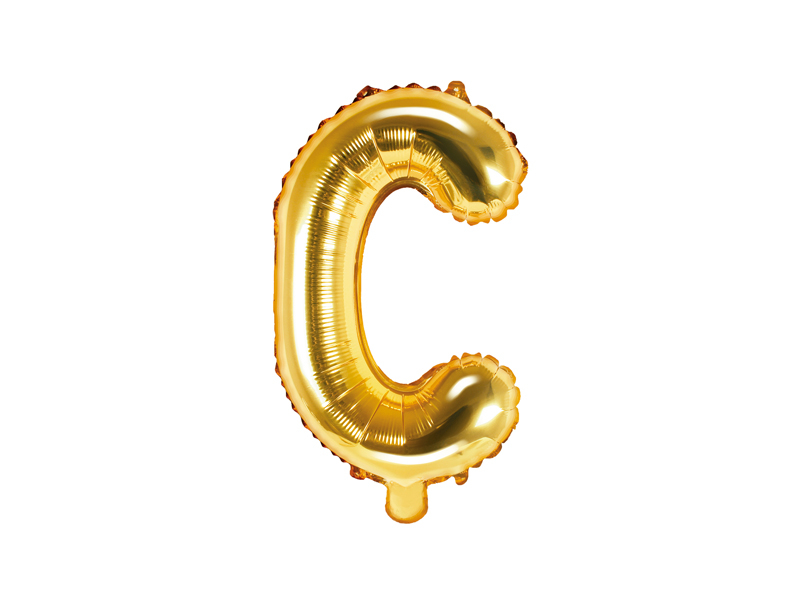 PartyDeco Fóliový balónek Mini - Písmeno C zlatý 35cm