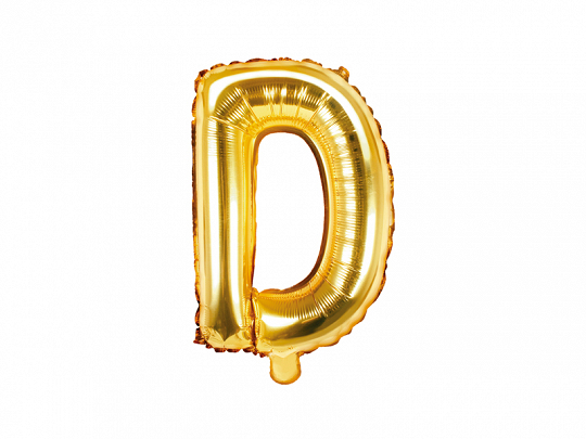 Levně PartyDeco Fóliový balónek Mini - Písmeno D zlatý 35cm