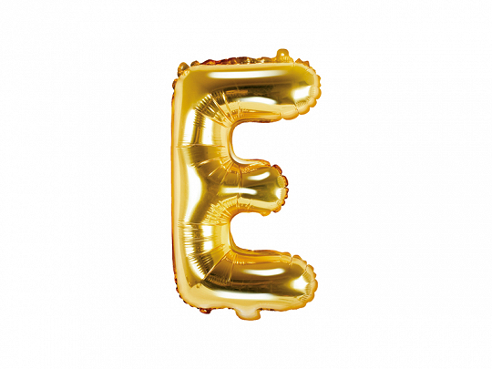 Levně PartyDeco Fóliový balónek Mini - Písmeno E zlatý 35cm