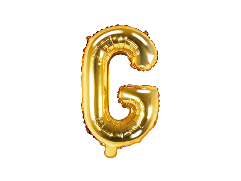 PartyDeco Fóliový balónek Mini - Písmeno G zlatý 35cm