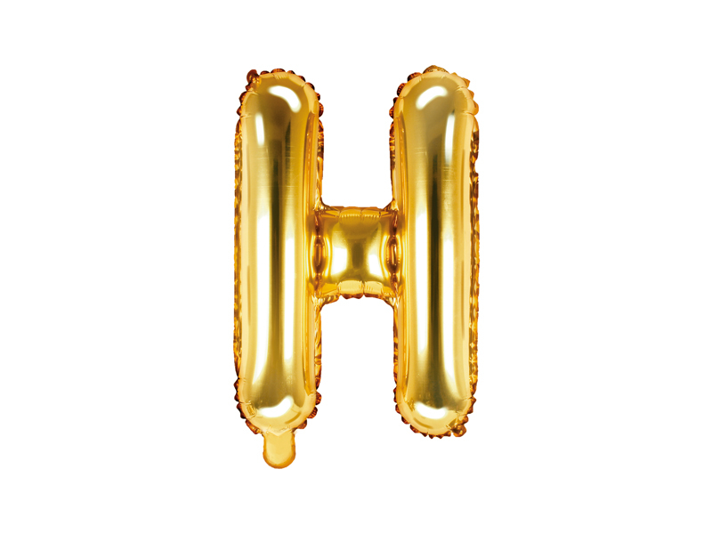 PartyDeco Fóliový balónek Mini - Písmeno H zlatý 35cm