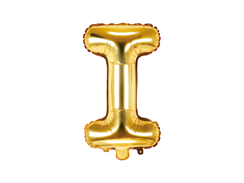 PartyDeco Fóliový balónek Mini - Písmeno I zlatý 35cm