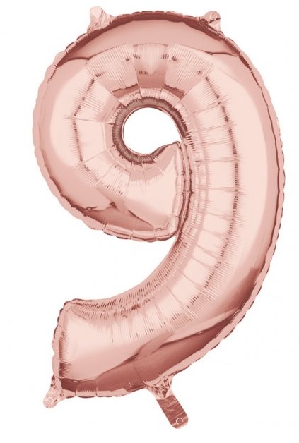 Levně Amscan Fóliový balónek narozeninové číslo 9 růžovo-zlatý 66cm