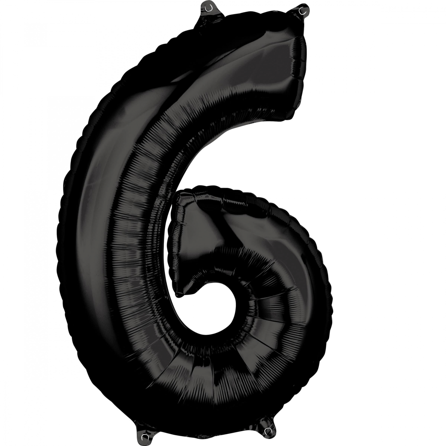 Levně Amscan Fóliový balónek narozeninové číslo 6 černý 66cm