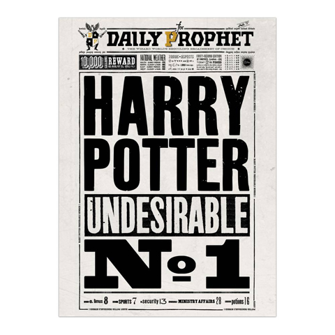 Levně Minalima Plakát Denní prorok Harry Potter undesirable No.1 - Harry Potter