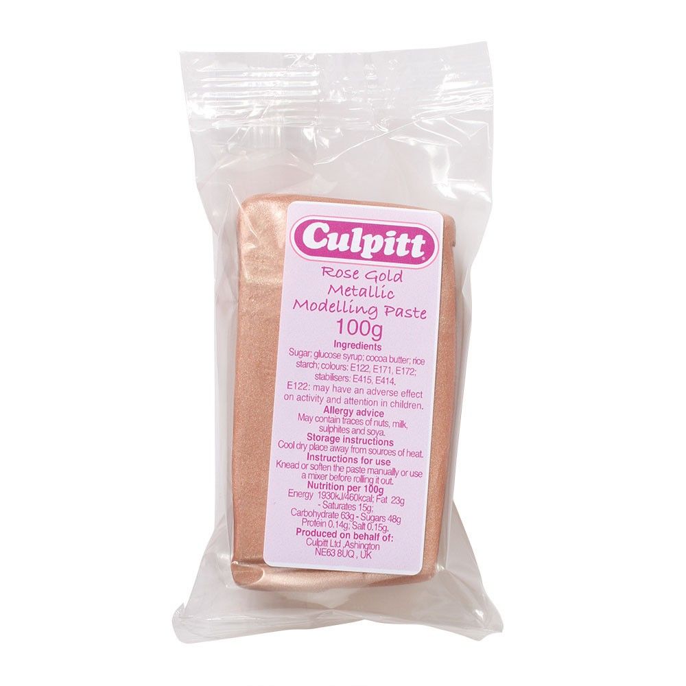 Culpitt Zlatorůžová modelovací hmota s kakaovým máslem Rose Gold - 100g
