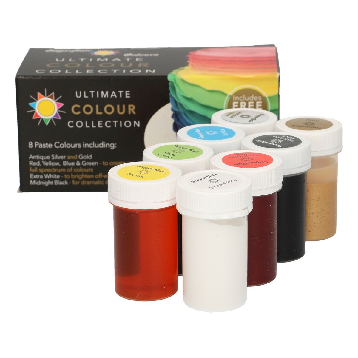 Levně Sugarflair Colours Sada luxusních gelových barev Sugarflair Ultimate Collection 8x25g