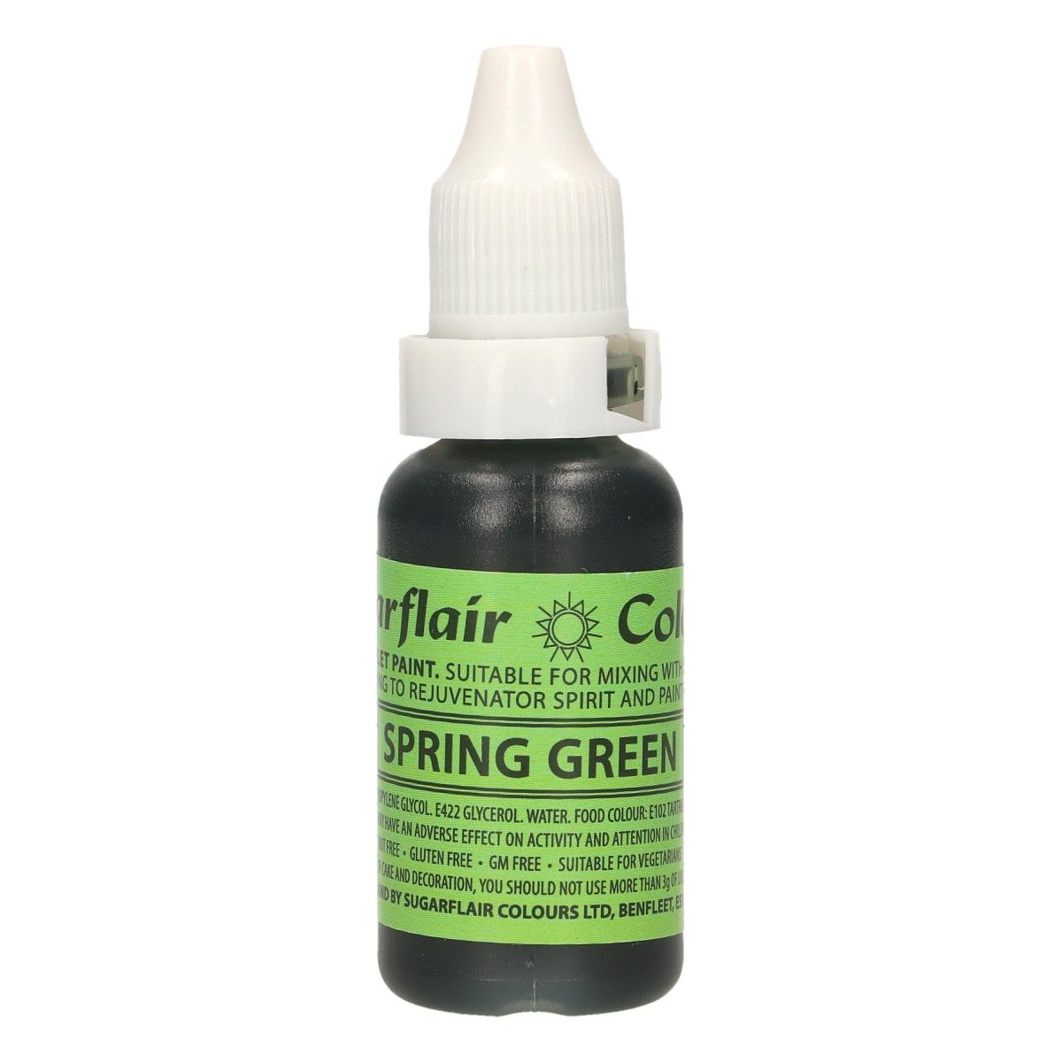 Sugarflair Colours Tekutá barva Spring Green - Jarní zelená 14 ml