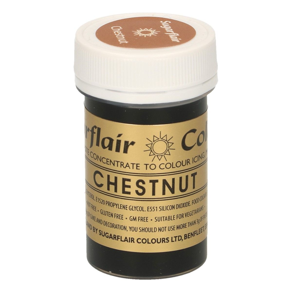 Sugarflair Colours Gelová barva Chestnut - Oříškově hnědá 25 g