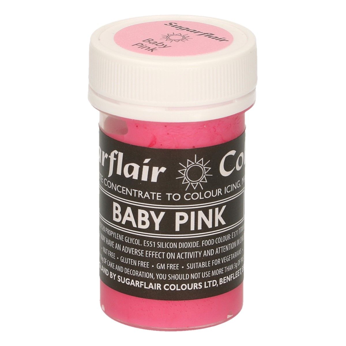 Levně Sugarflair Colours Gelová barva Baby Pink - Dětská růžová 25 g