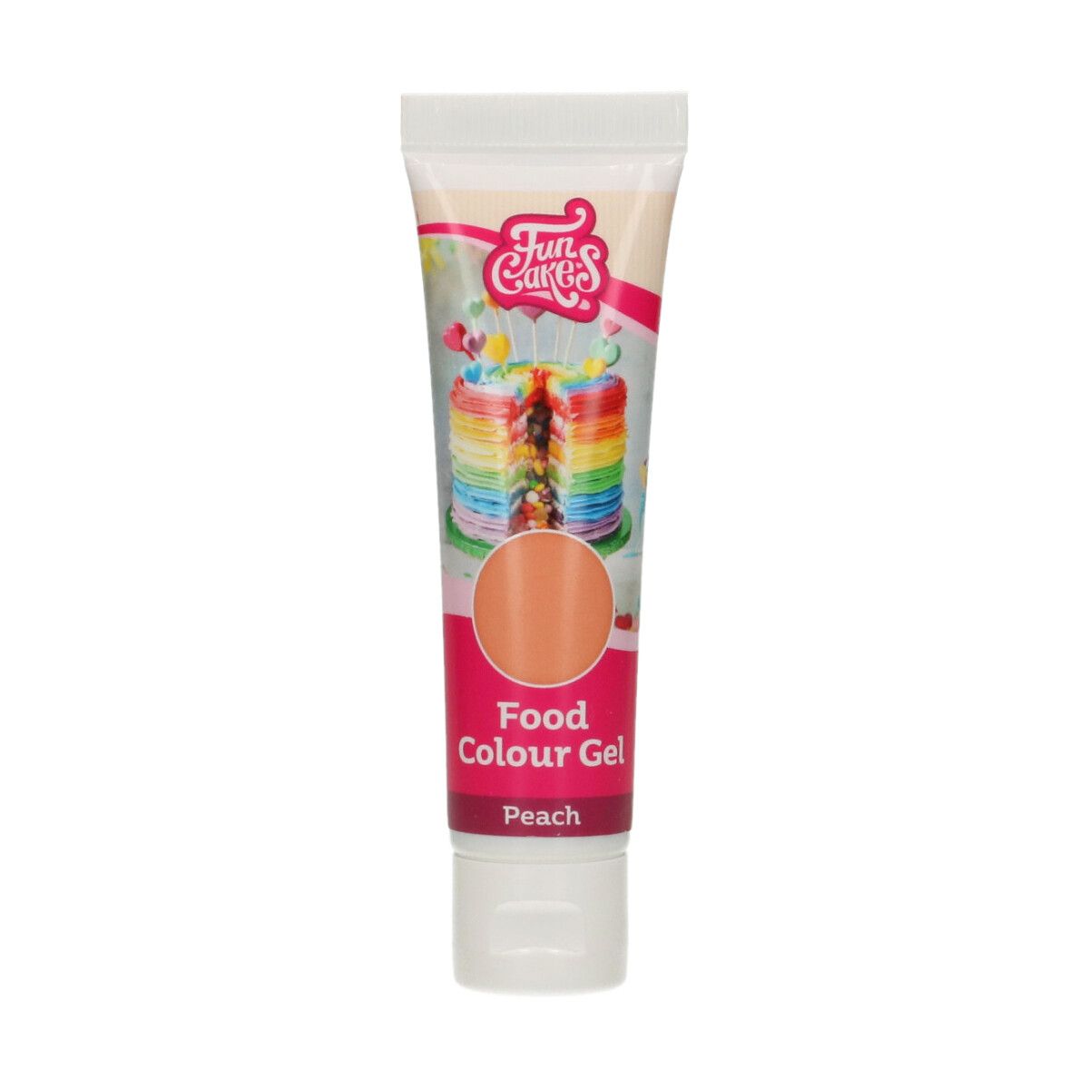 Levně Funcakes Broskvová/Tělová gelová koncentrovaná jídla barva Peach na hmoty i čokolády 30 g