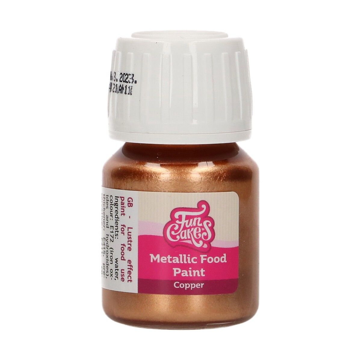 Levně Funcakes Bronzová jídla metalická barva Metallic Food Paint Copper 30ml