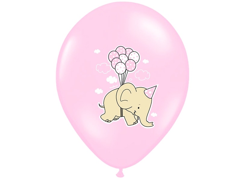 PartyDeco Balónek pastelový růžový sloník