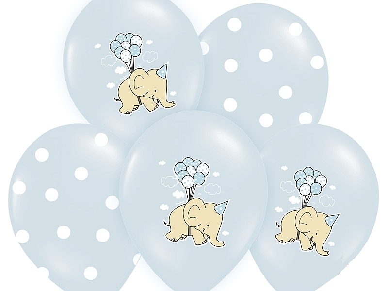 Levně PartyDeco Balón pastelový slon modrý