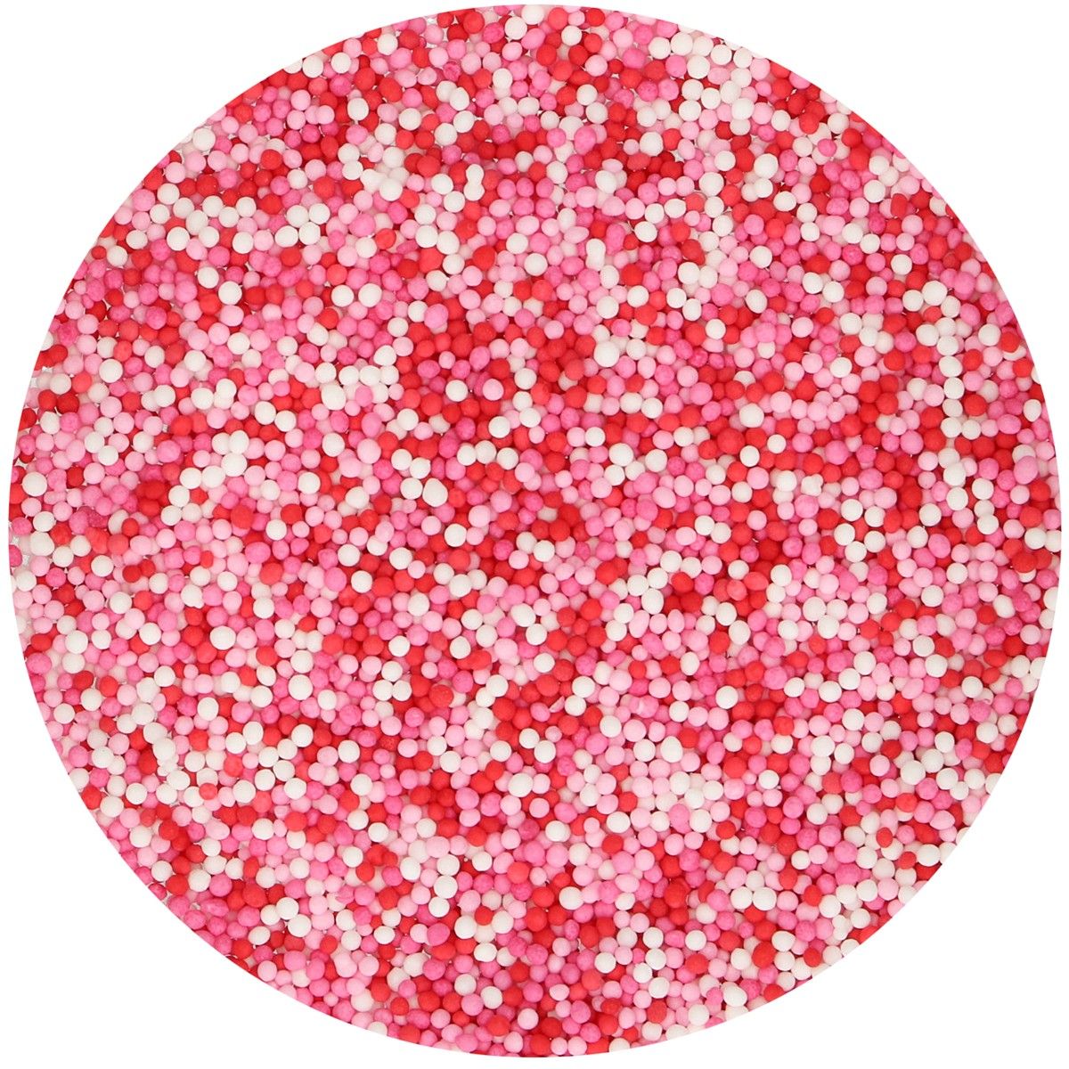Levně Funcakes Cukrové guličky Nonpareils Lots of Love červené/ružové/biele 80 g