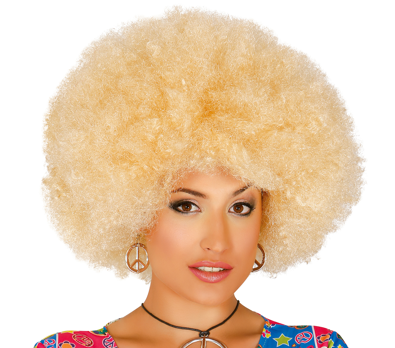 Levně Guirca Blond afro paruka
