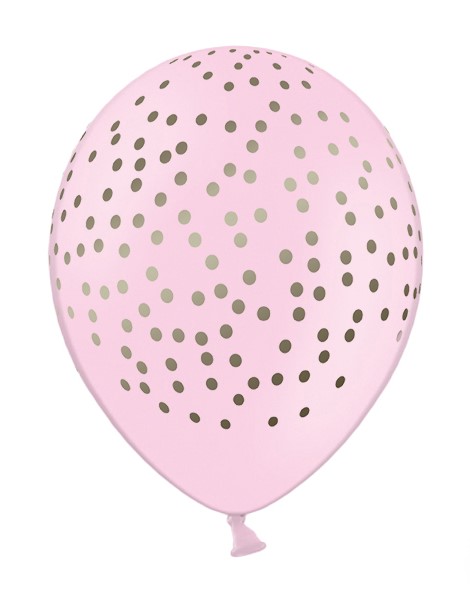 PartyDeco Tečkovaní růžový balónek