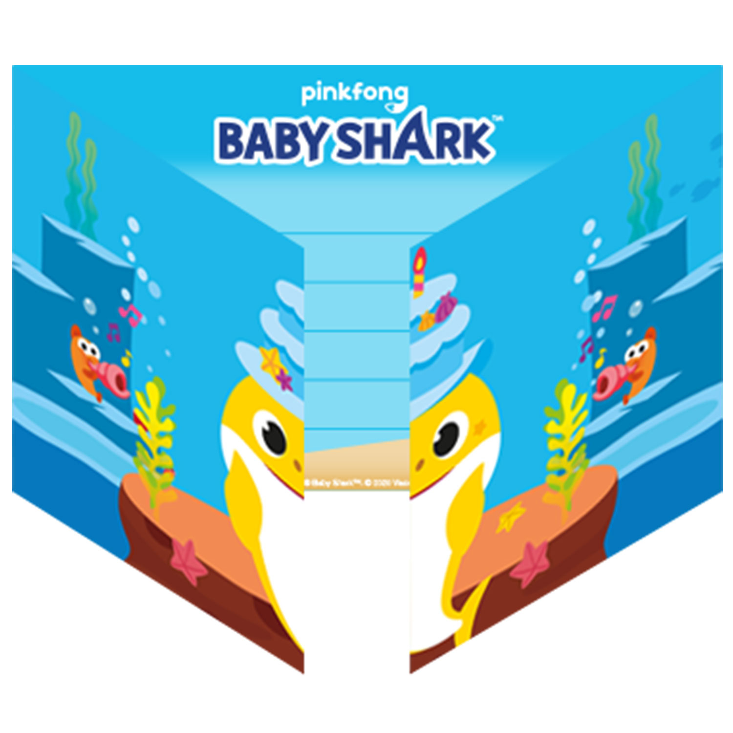 Levně Amscan Pozvánky - Baby Shark 8 ks