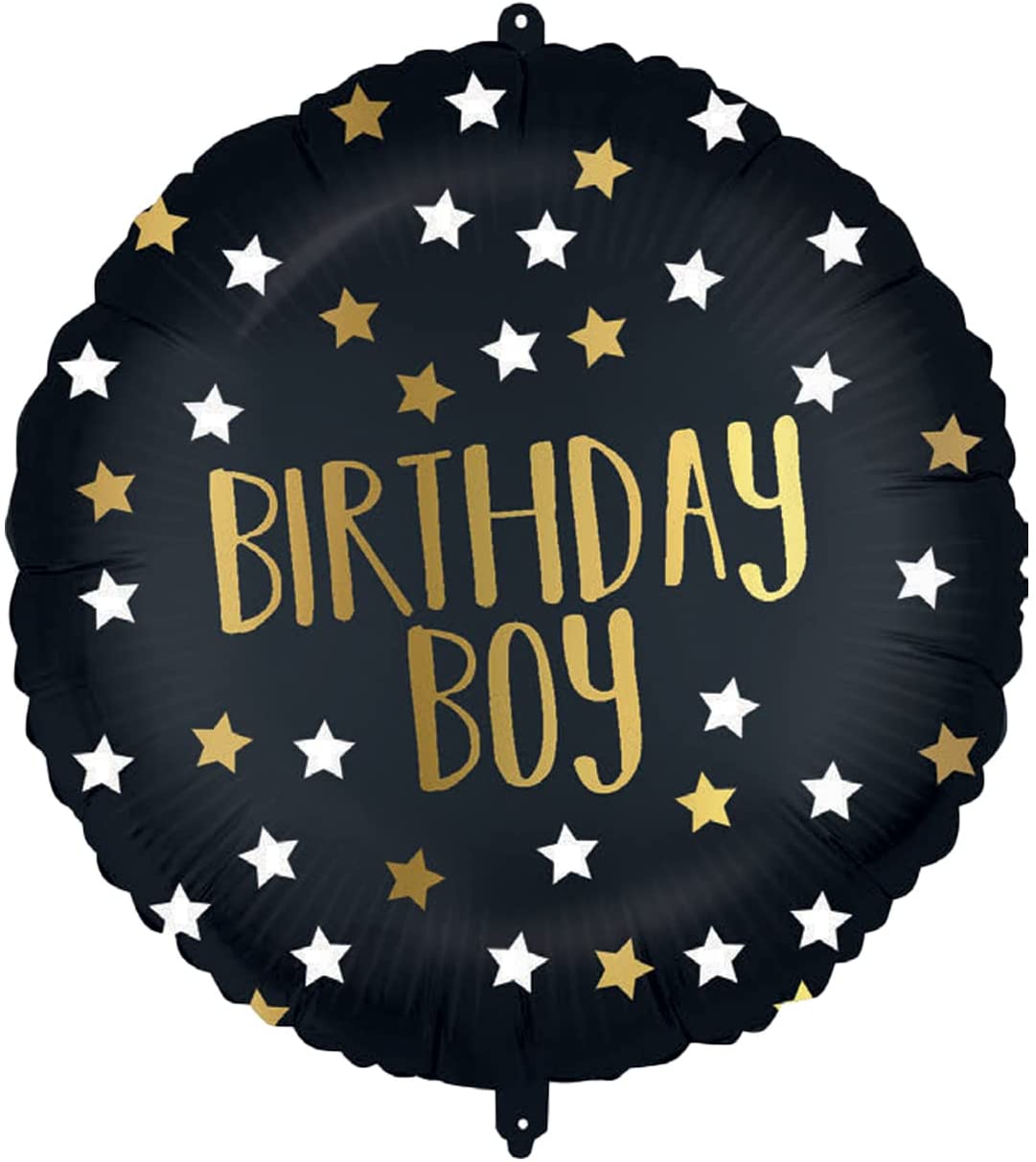 Procos Fóliový balón - Černo zlatý Birthday Boy 46 cm