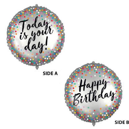 Levně Procos Fóliový balón - Happy Birthday barevné tečky 46 cm