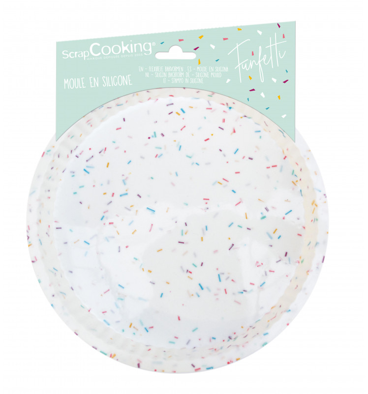 Levně Scrapcooking Silikonová forma na pečení barevná - Kulatá Funfetti Ø22 cm x 3 cm