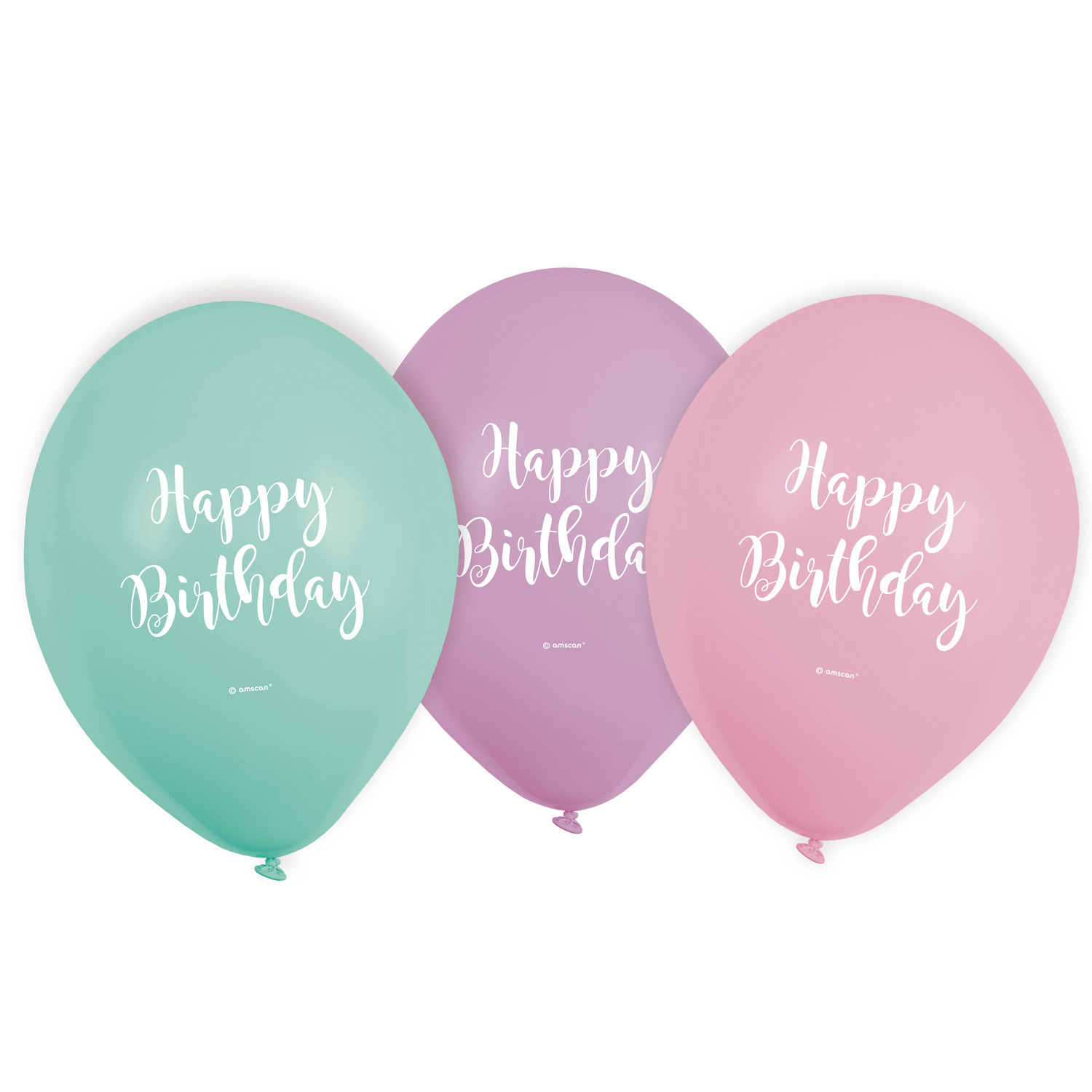 Levně Amscan Latexové balóny Happy Birthday pastelové 6 ks