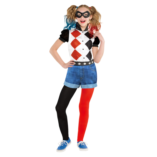 Levně Amscan Detský kostým - Čierno-červená Harley Quinn