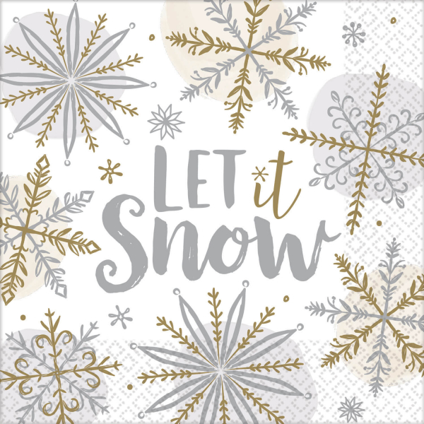 Levně Amscan Ubrousky - Let it snow 33 x 33 cm