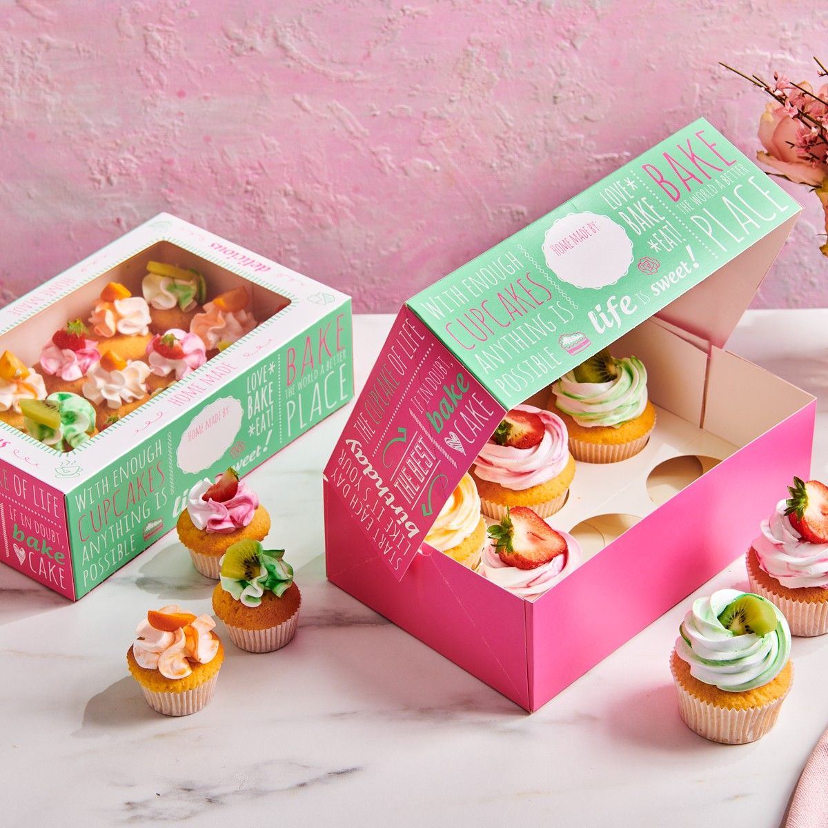 Levně Funcakes Krabice na cupcakes a muffiny - s potiskem 3 ks