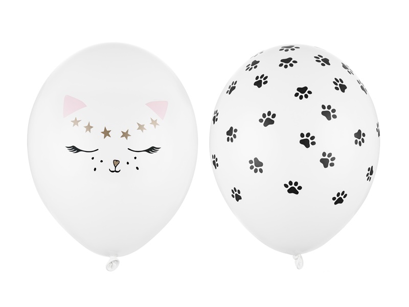 Levně PartyDeco Latexový balón - kočka a tlapky 30 cm