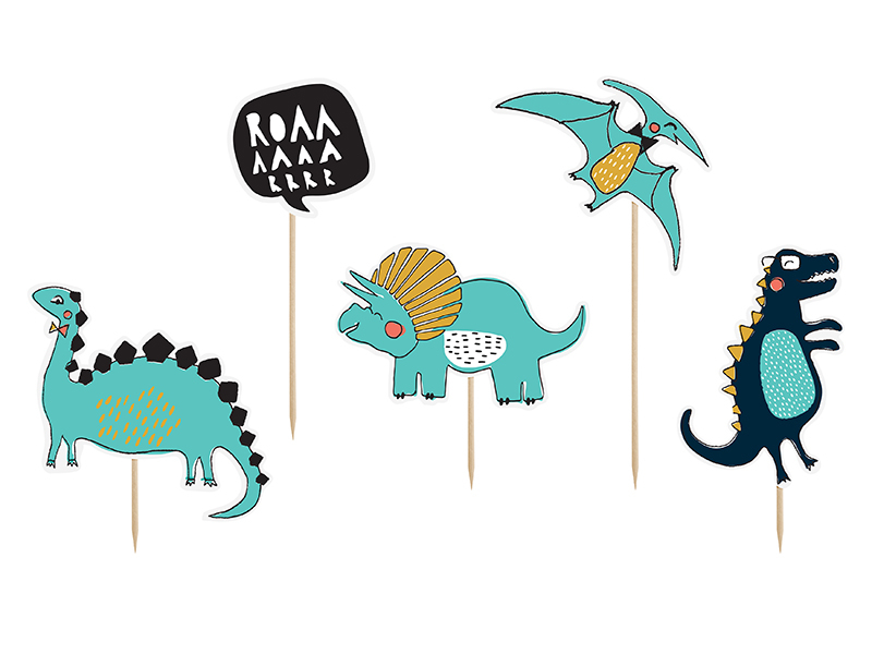 Levně PartyDeco Topper na dort - Dinosaurus10,5 - 20 cm