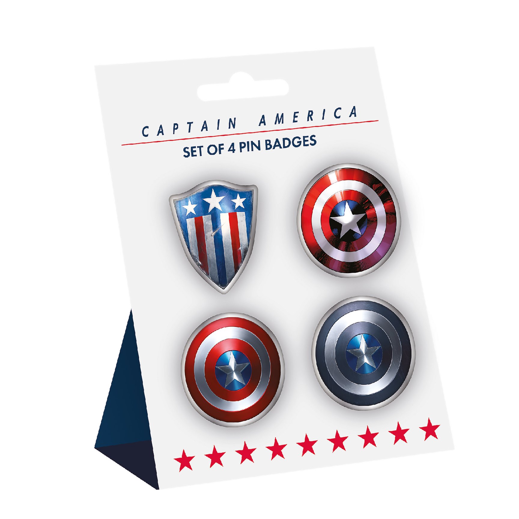 Levně Half Moon Bay Sada odznaků Marvel - Kapitán Amerika 4 ks