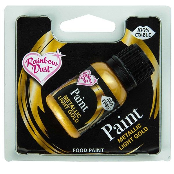 Rainbow Dust Metalická jedlá barva Light Gold - zlatá 25 ml