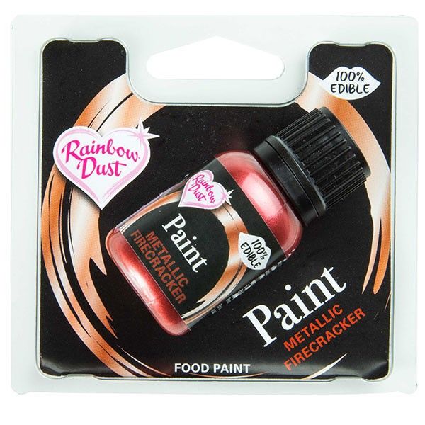 Rainbow Dust Metalická jedlá barva Firecracker - Červená 25 ml