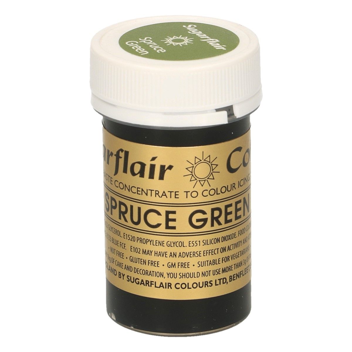 Levně Sugarflair Colours Gelová barva Spruce Green - zelená 25 g