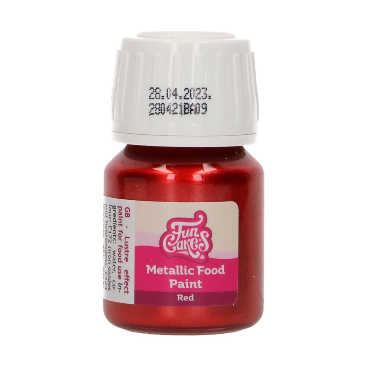 Funcakes Červená jídla metalická barva Metallic Food Paint Red 30 ml