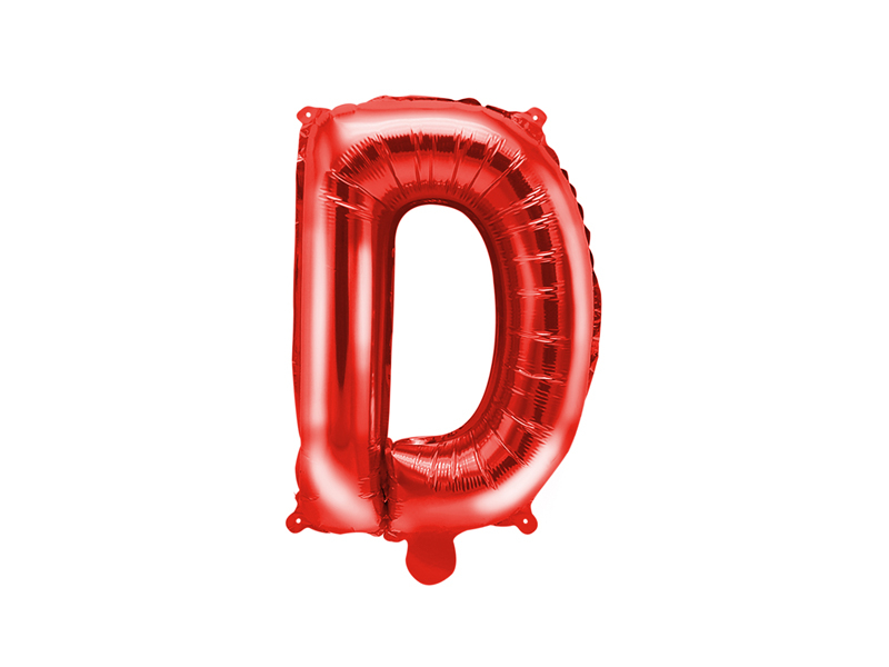 Levně PartyDeco Fóliový balón Mini - Písmeno D 35 cm rudý
