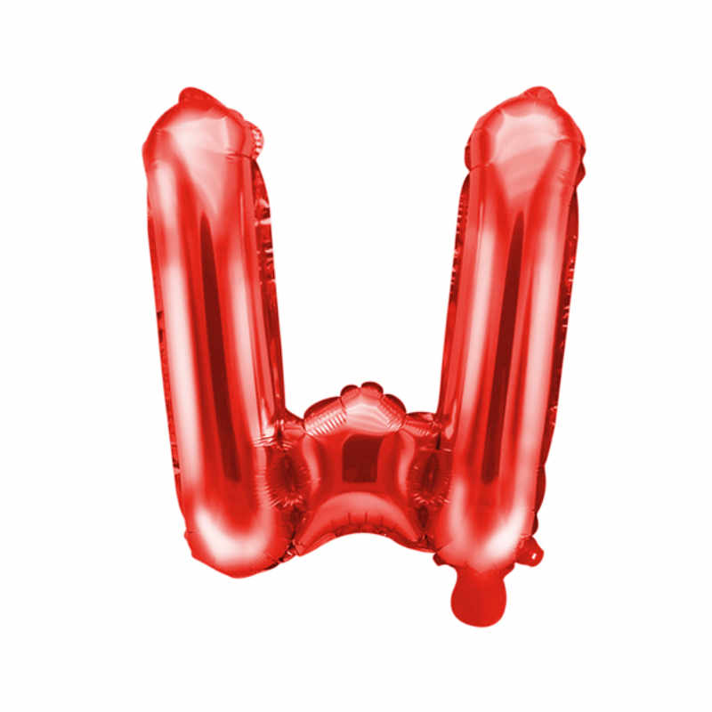 Levně PartyDeco Fóliový balón Mini - Písmeno W 35 cm rudý
