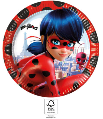 Levně Procos Kompostovatelné talíře - Miraculous Ladybug 23 cm 8 ks