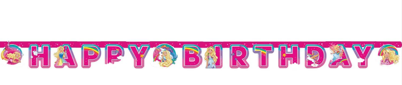 Levně Amscan Banner Happy Birthday - Barbie Dreamtopia 200 x 15 cm