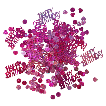 Amscan Konfety - Happy Birthday fóliové růžové 15 g