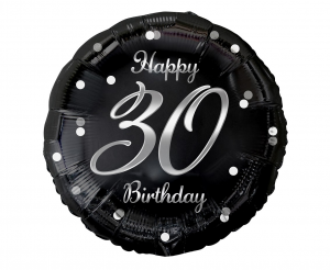 Levně Godan Fóliový balón - černo/stříbrný 30
