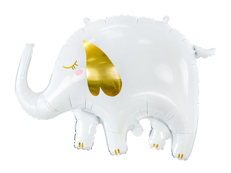 Levně PartyDeco Fóliový balón - Bílý sloník 83 x 58 cm
