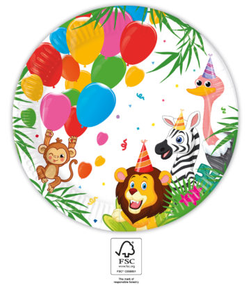 Procos Kvalitné kompostovateľné taniere - Jungle Balloons 8 ks