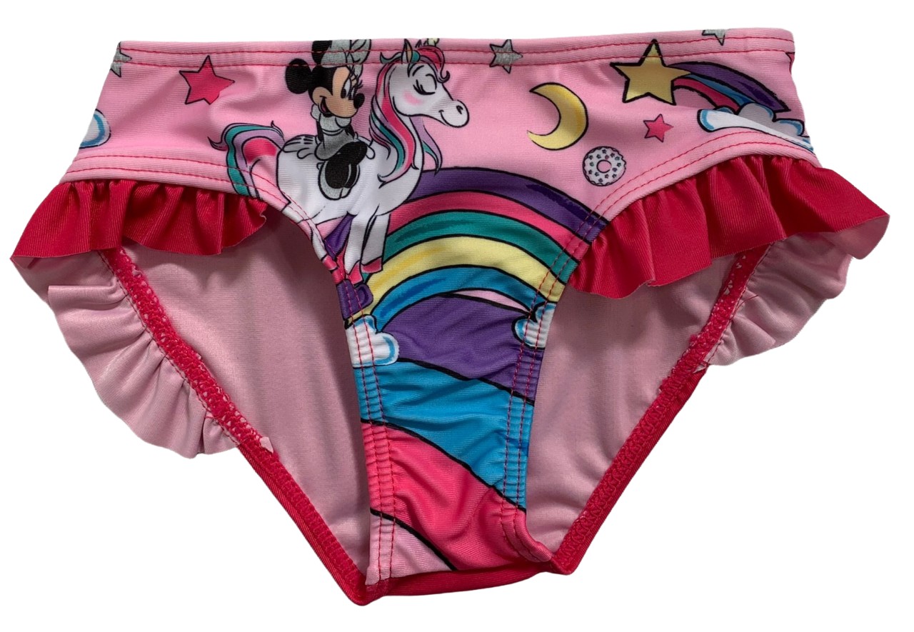 Levně Setino Dívčí plavky spodek - Minnie Mouse Unicorn světle růžové