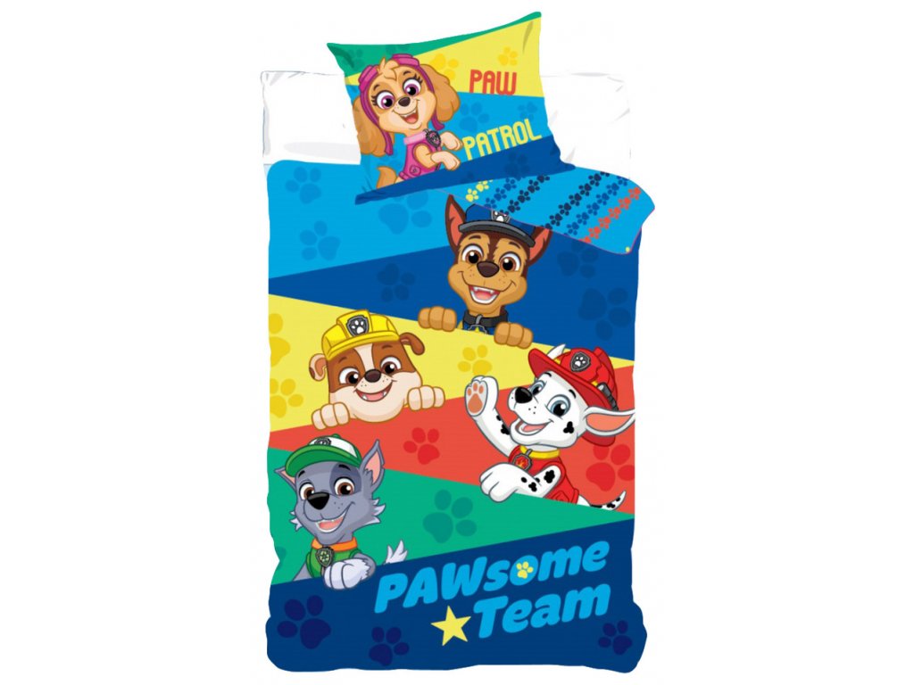 Setino Dětské ložní povlečení - Paw Patrol, Pawsome Team modré 140 x 200 cm