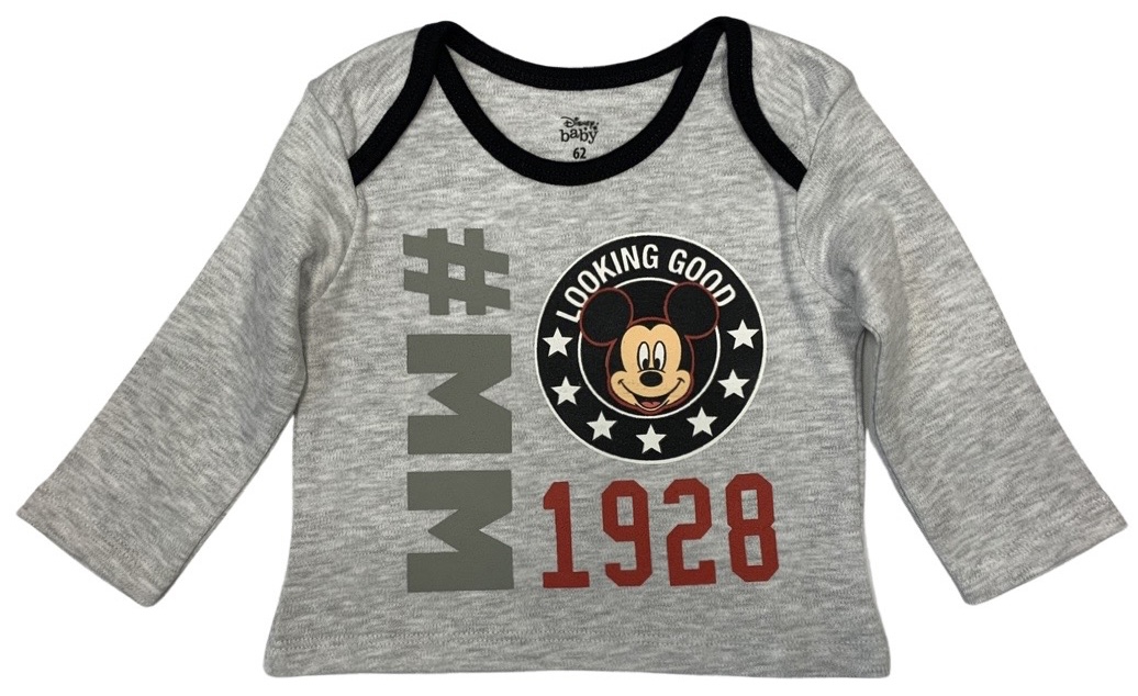 Levně Eplus Dětské tričko - Mickey Mouse šedé Velikost nejmenší: 12 měsíců