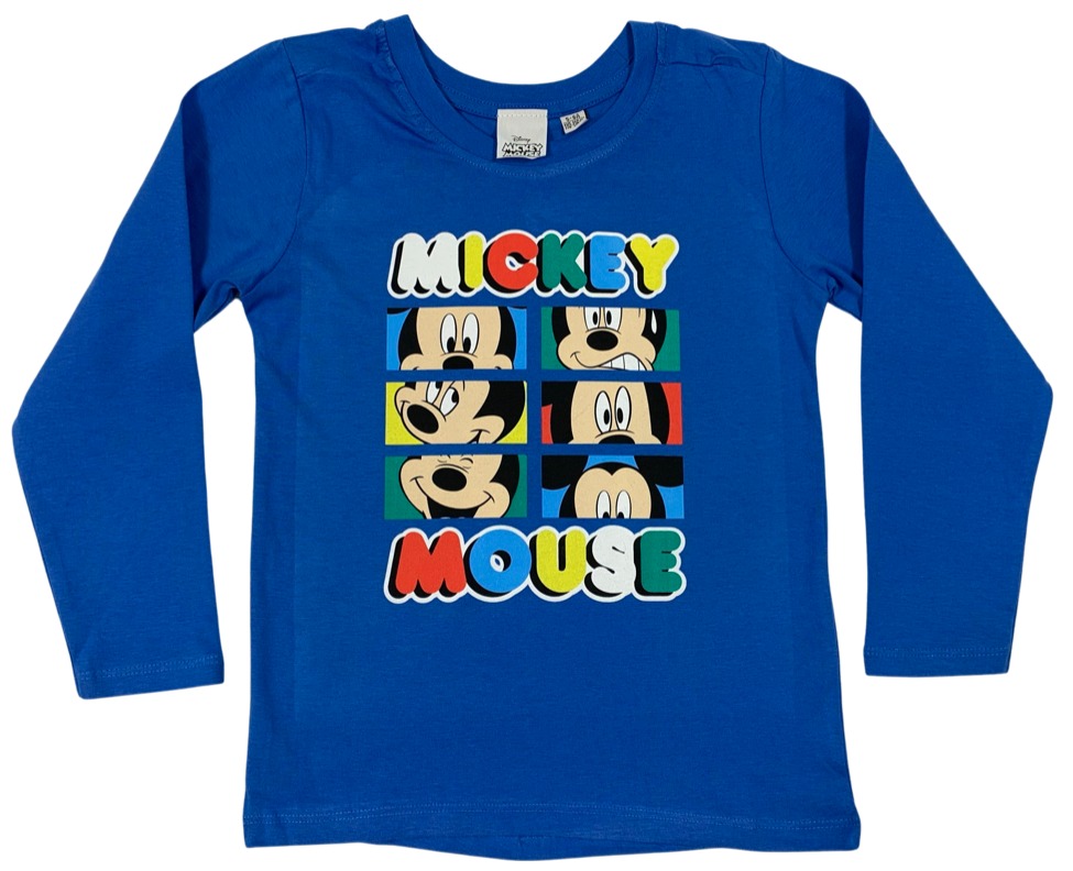 Levně Setino Chlapecké tričko s dlouhým rukávem - Mickey Mouse světle modré