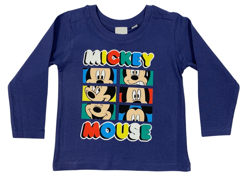 Levně Setino Chlapecké tričko s dlouhým rukávem - Mickey Mouse tmavomodré